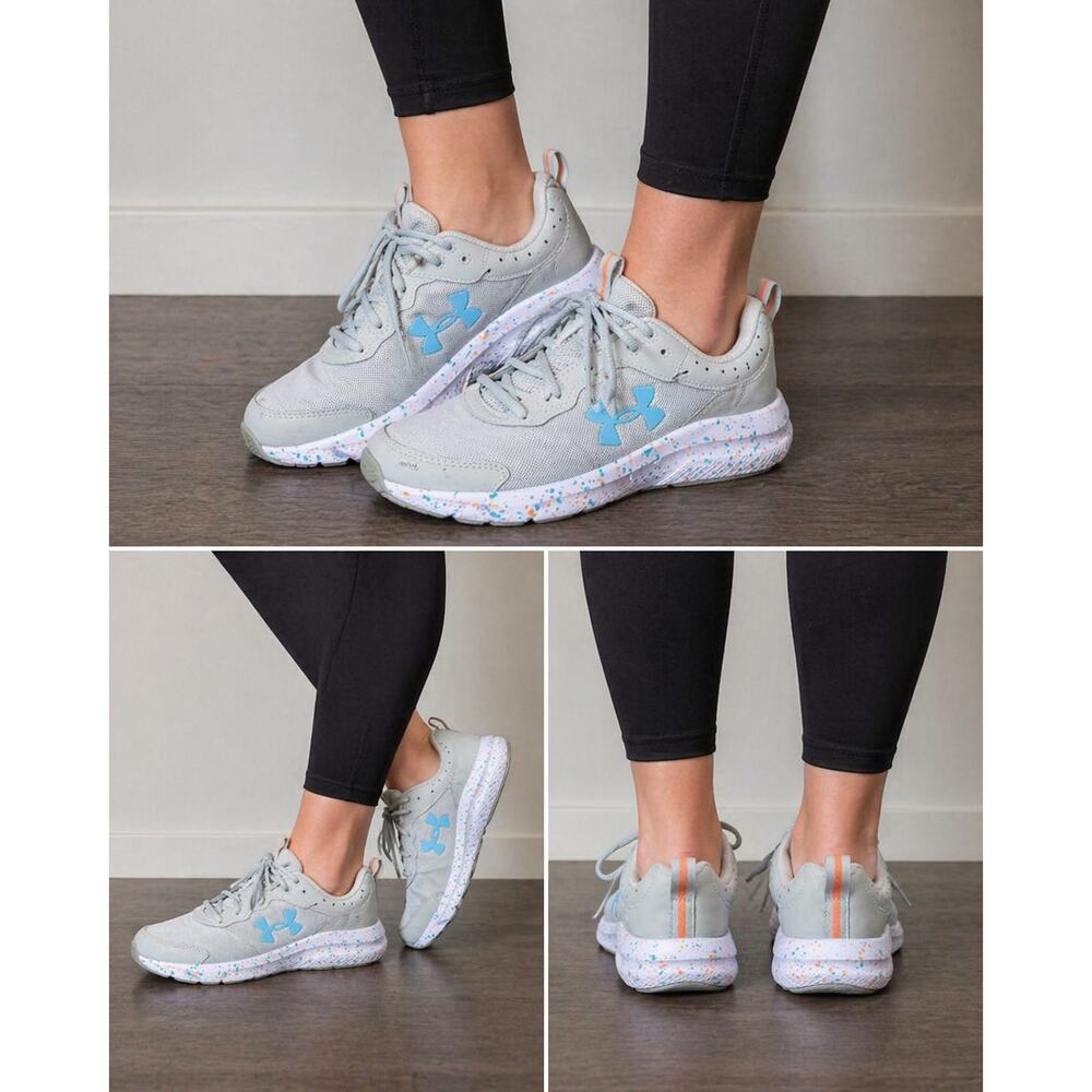 Under Armour Charged Assert 10 Paint Splatter Shoes Women’s 7.5 Gray
